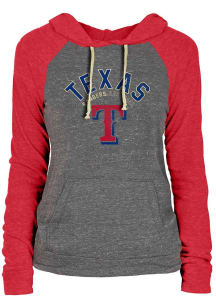 New Era Texas Rangers Womens Grey Contrast Hooded Sweatshirt