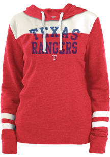 New Era Texas Rangers Womens Red Triblend Hooded Sweatshirt