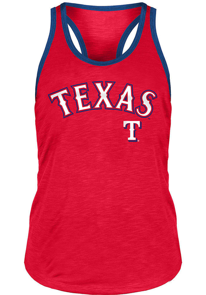 New Era Women's Red Texas Rangers Active Racerback Tank Top