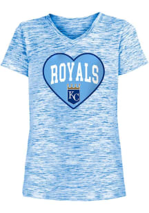 New Era Kansas City Royals Girls Blue Big Heart Short Sleeve Fashion T-Shirt