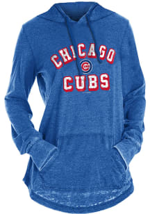New Era Chicago Cubs Womens Blue Burnout Wash Hooded Sweatshirt