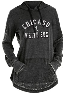 New Era Chicago White Sox Womens Black Burnout Wash Hooded Sweatshirt