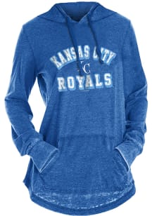 New Era Kansas City Royals Womens Blue Burnout Wash Hooded Sweatshirt