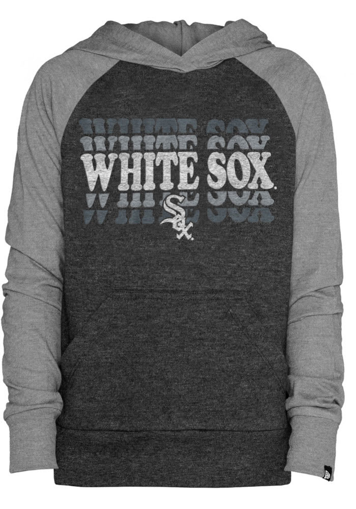 Chicago White Sox Girls Black Raglan Long Sleeve Hooded Sweatshirt