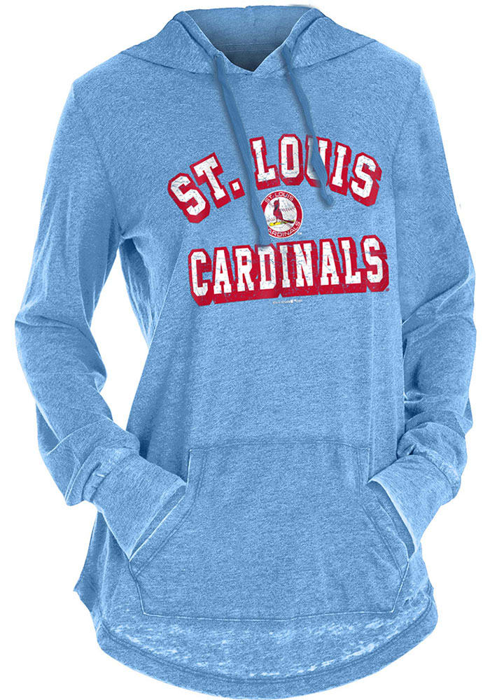 St Louis Cardinals Womens Red Slub Half Zip Hooded Sweatshirt