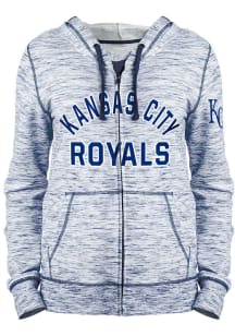 New Era Kansas City Royals Womens Navy Blue Space Dye Long Sleeve Full Zip Jacket