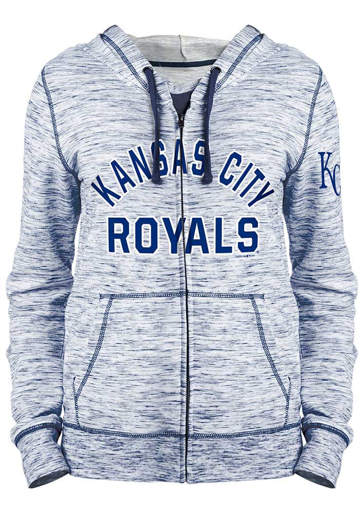 Kansas City Royals Womens Navy Blue Space Dye Long Sleeve Full Zip Jacket