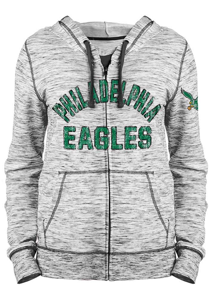 New Era / Women's Philadelphia Eagles Space Dye Black Long Sleeve Crop Top  T-Shirt