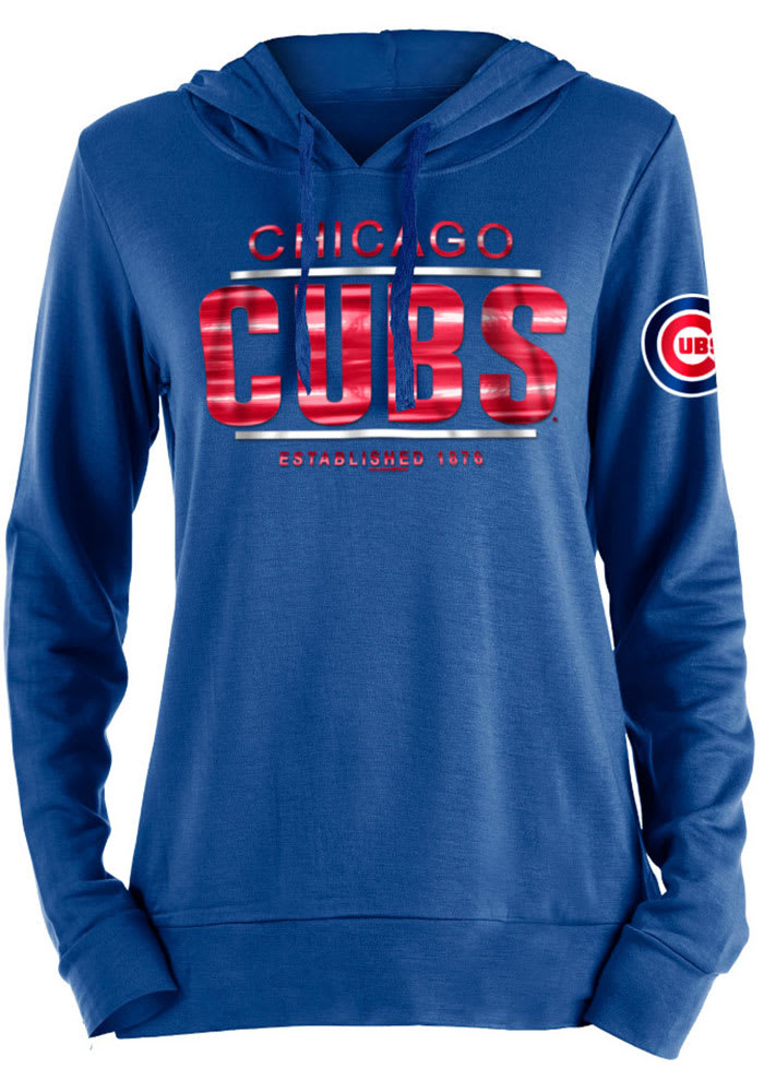 47 Chicago Cubs Womens White Arch Script Splitter Long Sleeve Crew