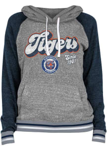 New Era Detroit Tigers Womens Grey Triblend Hooded Sweatshirt
