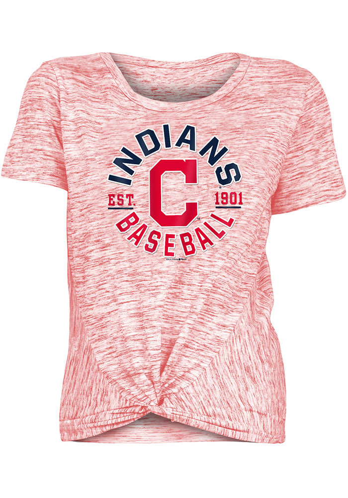 Cleveland Indians Womens Red Curvy Multi Count Short Sleeve Plus Tee