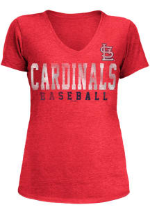 New Era St Louis Cardinals Womens Red Triblend Short Sleeve T-Shirt