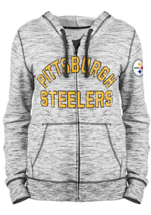 New Era Pittsburgh Steelers Womens Black Space Dye Long Sleeve Full Zip Jacket