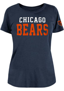 New Era Chicago Bears Womens Navy Blue Brushed T-Shirt