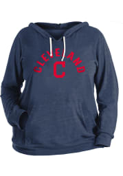 Cleveland Indians Womens Navy Blue Triblend Hooded Sweatshirt