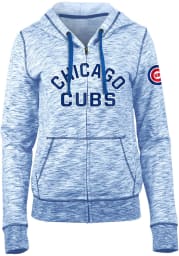 Chicago Cubs Womens Blue Novelty Space Dye Long Sleeve Full Zip Jacket