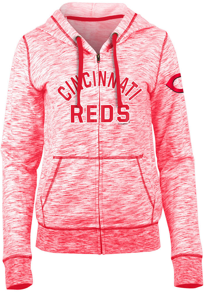 Cincinnati Reds Womens Red Novelty Space Dye Long Sleeve Full Zip Jacket