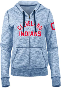 Cleveland Indians Womens Navy Blue Novelty Space Dye Long Sleeve Full Zip Jacket