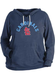 St Louis Cardinals Womens Navy Blue Triblend Hooded Sweatshirt