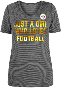 New Era Pittsburgh Steelers Womens Black Space Dye Short Sleeve T-Shirt