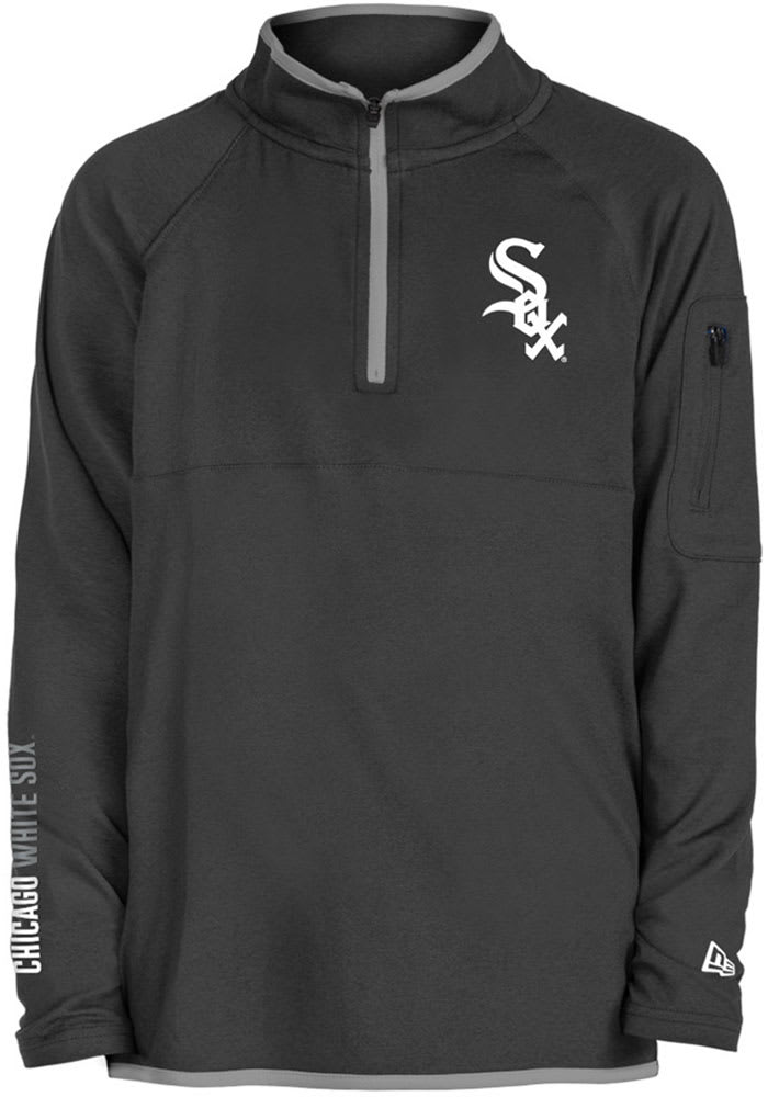 Chicago White Sox Youth Black Brushed Long Sleeve Quarter Zip Shirt
