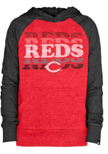New Era Cincinnati Reds Girls Red Raglan Long Sleeve Hooded Sweatshirt