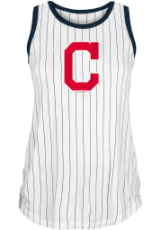 Cleveland Indians Womens White Opening Night Pinstripe Tank Top