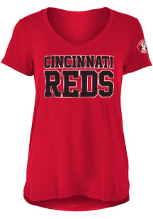 New Era Cincinnati Reds Womens Red Wordmark Short Sleeve T-Shirt