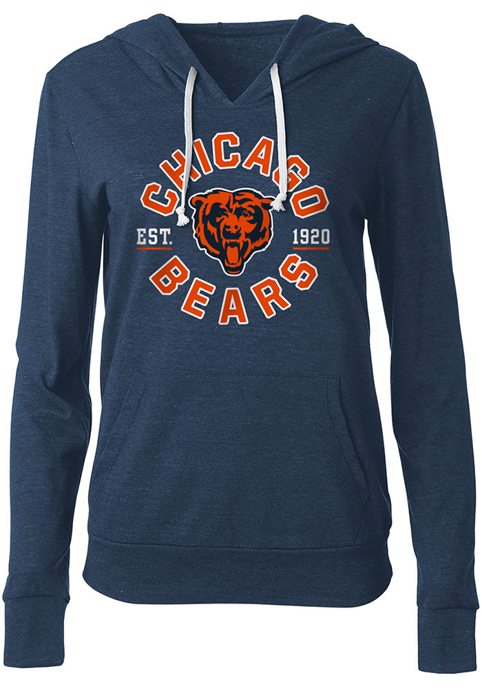 New Era Chicago Bears Womens Navy Blue Triblend Hooded Sweatshirt in 2023