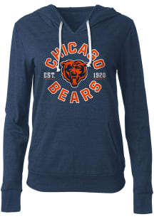 New Era Chicago Bears Womens Navy Blue Triblend Hooded Sweatshirt
