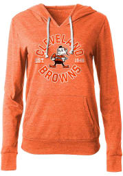 Cleveland Browns Womens Orange Triblend Hooded Sweatshirt