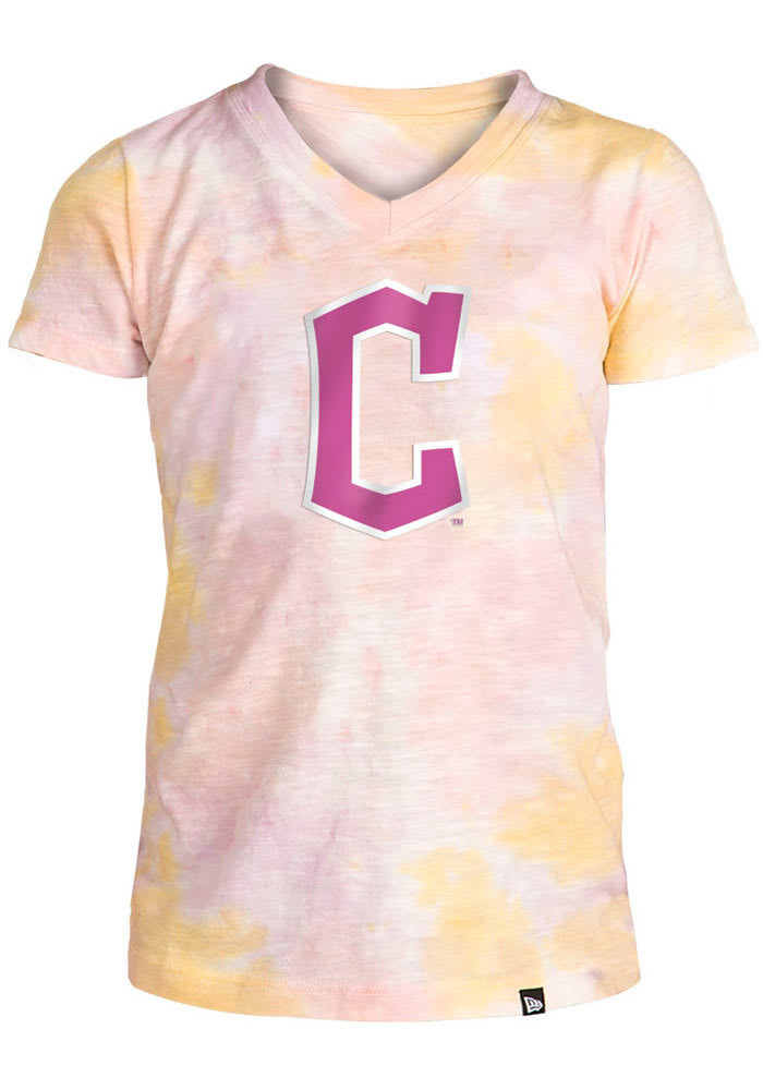 Cleveland Indians New Era Girls Youth Slub Jersey V-Neck T-Shirt