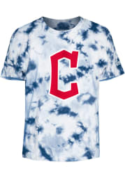Cleveland Indians Youth Navy Blue Tie Dye Short Sleeve T-Shirt