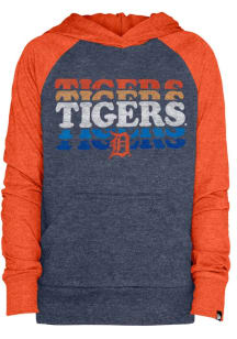 New Era Detroit Tigers Girls Navy Blue Raglan Long Sleeve Hooded Sweatshirt
