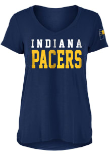 Indiana Pacers Womens Navy Blue Rayon Short Sleeve T-Shirt