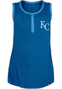 New Era Kansas City Royals Girls Blue Glitter Short Sleeve Tank Top