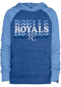New Era Kansas City Royals Girls Blue Raglan Long Sleeve Hooded Sweatshirt