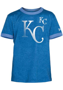 New Era Kansas City Royals Youth Blue Team Ringer Short Sleeve Fashion T-Shirt