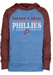 Philadelphia Phillies Girls Light Blue Raglan Long Sleeve Hooded Sweatshirt