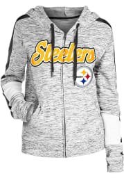 Pittsburgh Steelers Womens Black Space Dye Long Sleeve Full Zip Jacket