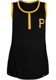 Pittsburgh Pirates Girls Black Glitter Short Sleeve Tank Top