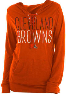 New Era Cleveland Browns Womens Brown Slub Hooded Sweatshirt