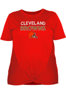 New Era Cleveland Browns Womens Orange Twist Short Sleeve T-Shirt