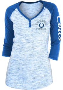 New Era Indianapolis Colts Womens Blue Space Dye LS Tee