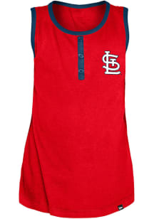 New Era St Louis Cardinals Girls Red Glitter Short Sleeve Tank Top