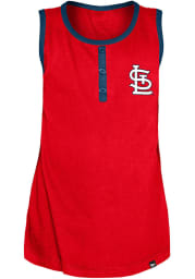 St Louis Cardinals Girls Red Glitter Short Sleeve Tank Top