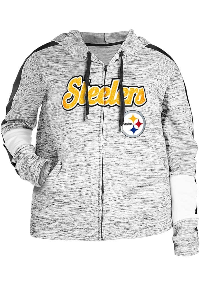 New Era Women's Pittsburgh Steelers Space Dye Black Plus Size T-Shirt