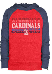 New Era St Louis Cardinals Girls Red Raglan Long Sleeve Hooded Sweatshirt