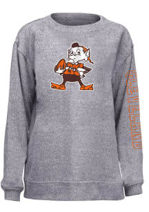 Brownie  New Era Cleveland Browns Womens Grey Cozy Crew Sweatshirt