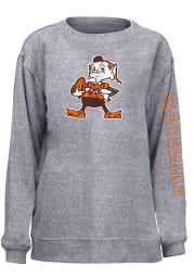 Brownie Cleveland Browns Womens Grey Cozy Crew Sweatshirt